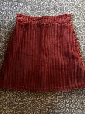 Just Corduroy A-Line Skirt Rust Brown Red XS